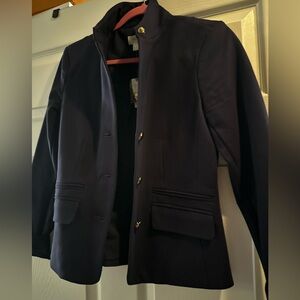 Anthro Elegant NAVY Blazer with Gold Buttons